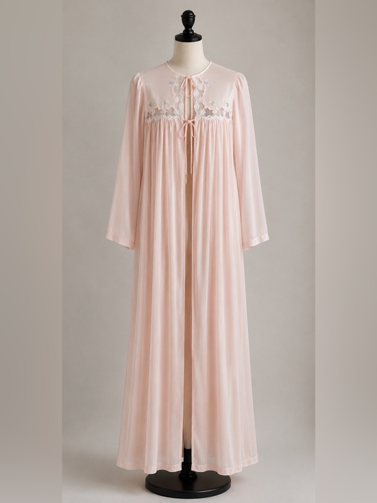 Linda Lingerie Other - Vintage Lingerie Pink Nylon Nightgown Robe Cover